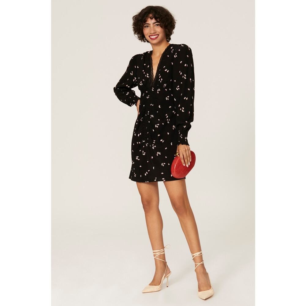 Thakoon Collective Black Floral Ruched Front Dress - 4